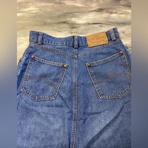 Ruff Hewn vintage denim high waisted midi skirt